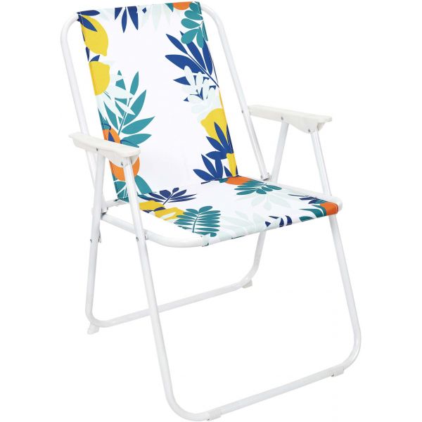 Chaise de jardin pliante en acier et tissu