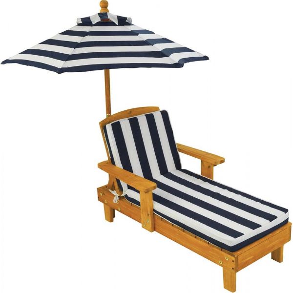 Chaise longue d'extérieur pour enfant avec parasol