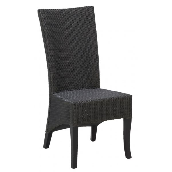 Chaise en loom noir et acajou Adlon