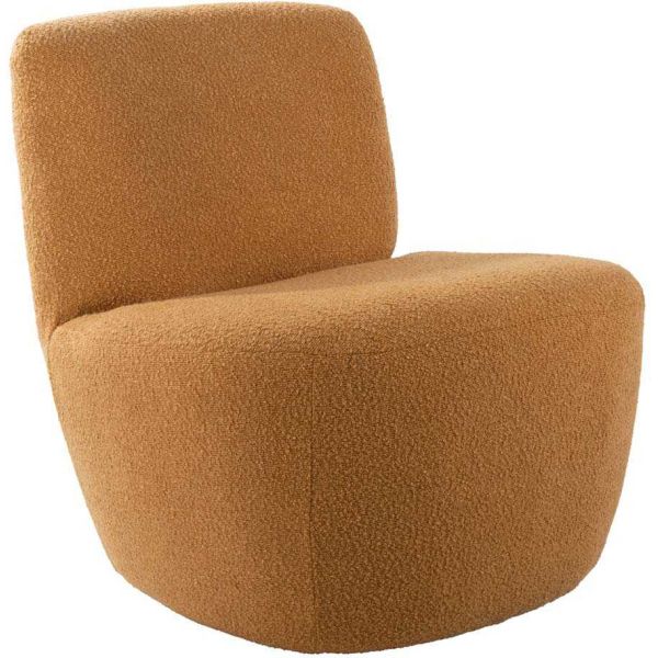 Chaise lounge en tissu bouclette Ada