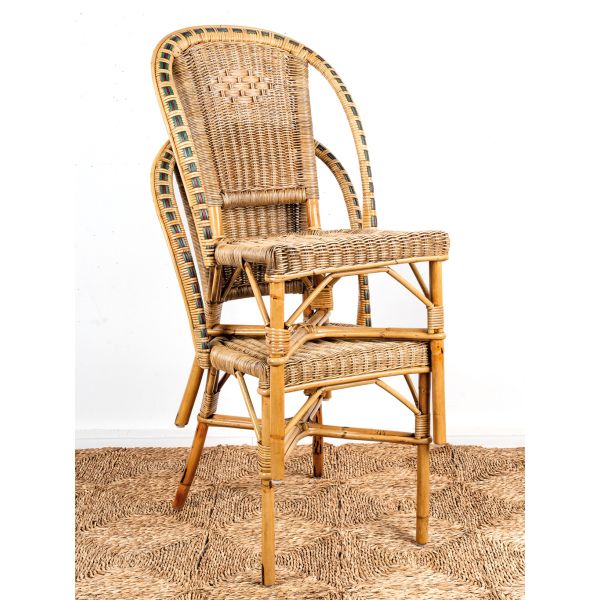 Chaise en manau et moelle de rotin - AUB-1075