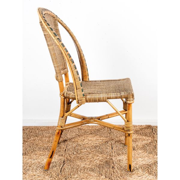Chaise en manau et moelle de rotin - 7