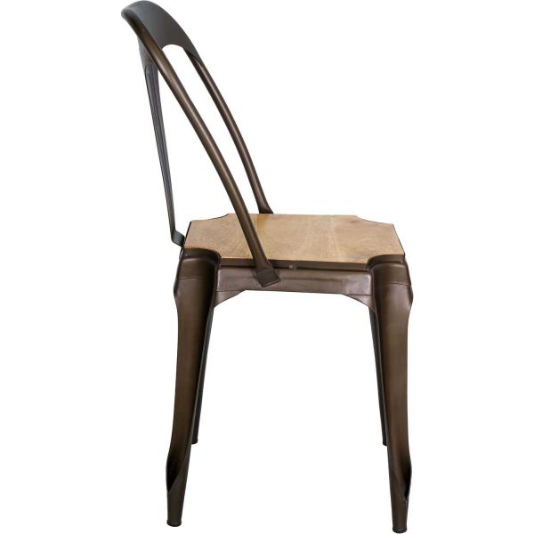 Chaise en métal assise en manguier Antique - ANT-0904