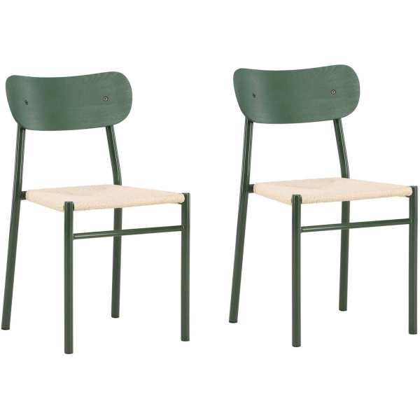 Chaise en métal et corde synthétique Polly (Lot de 2)