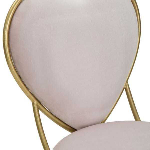 Chaise en métal doré et tissu Heart 37 x 47 x 80 cm - 7