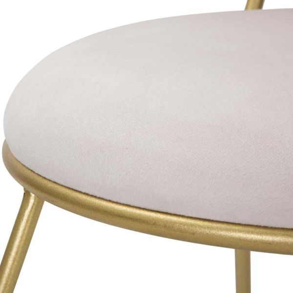 Chaise en métal doré et tissu Heart 37 x 47 x 80 cm - 8