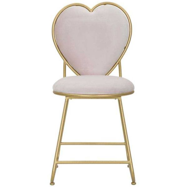Chaise en métal doré et tissu Heart 37 x 47 x 80 cm - 119