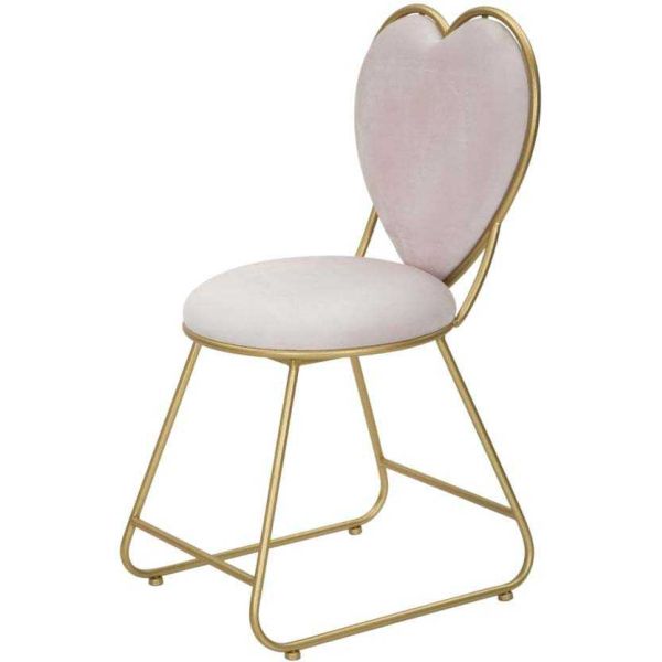 Chaise en métal doré et tissu Heart 37 x 47 x 80 cm - 5