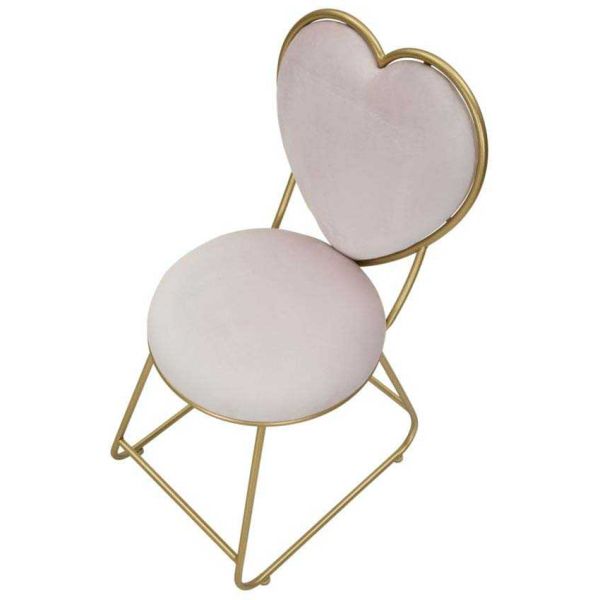 Chaise en métal doré et tissu Heart 37 x 47 x 80 cm - 6
