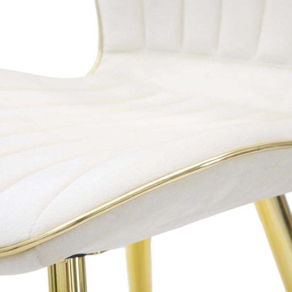 Chaise en métal doré et tissu Space (Lot de 2) - 8