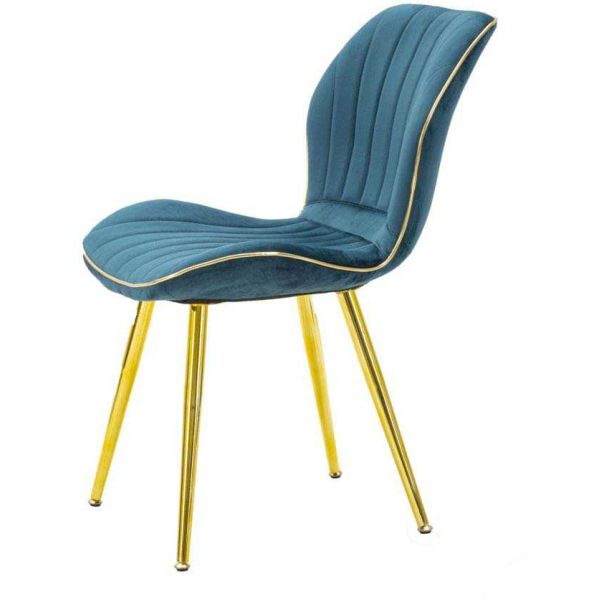Chaise en métal doré et tissu Space (Lot de 2) - 5