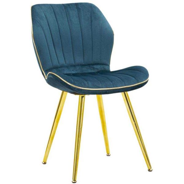 Chaise en métal doré et tissu Space (Lot de 2)