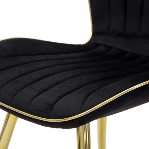 Chaise en métal doré et tissu Space (Lot de 2) - 8