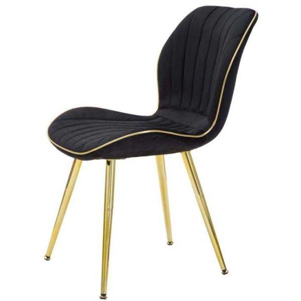 Chaise en métal doré et tissu Space (Lot de 2) - 5
