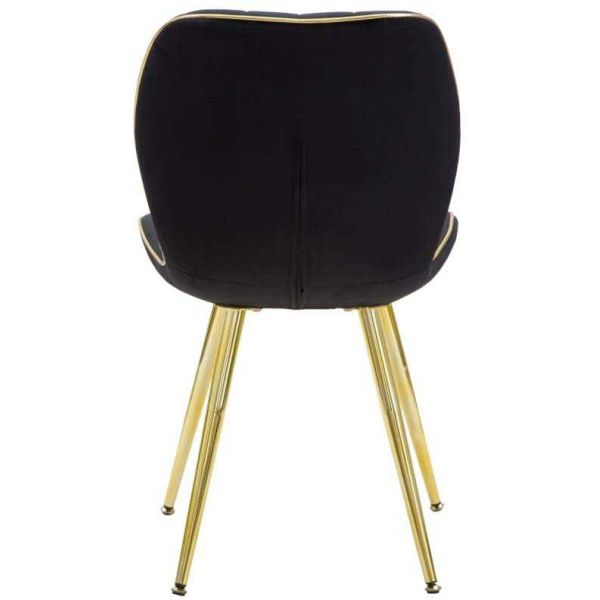 Chaise en métal doré et tissu Space (Lot de 2) - 6