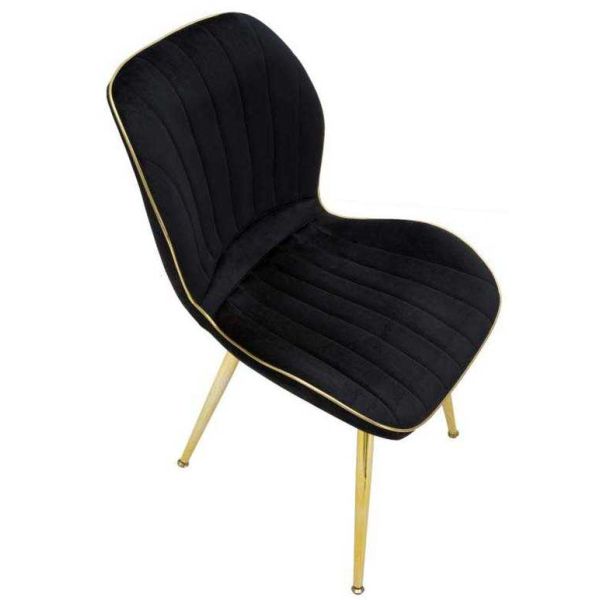 Chaise en métal doré et tissu Space (Lot de 2) - 7