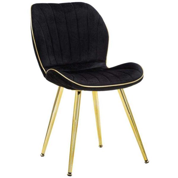 Chaise en métal doré et tissu Space (Lot de 2)