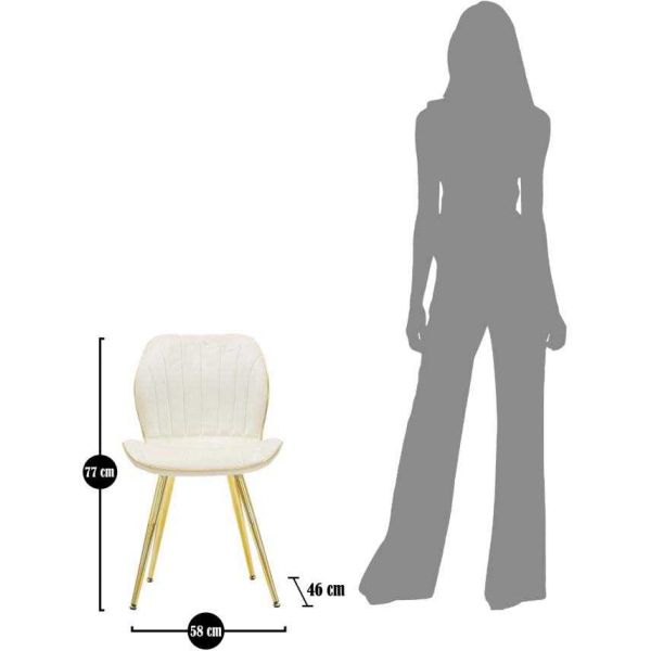 Chaise en métal doré et tissu Space (Lot de 2) - MAU-0421