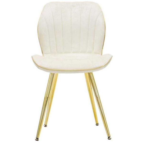 Chaise en métal doré et tissu Space (Lot de 2) - 5