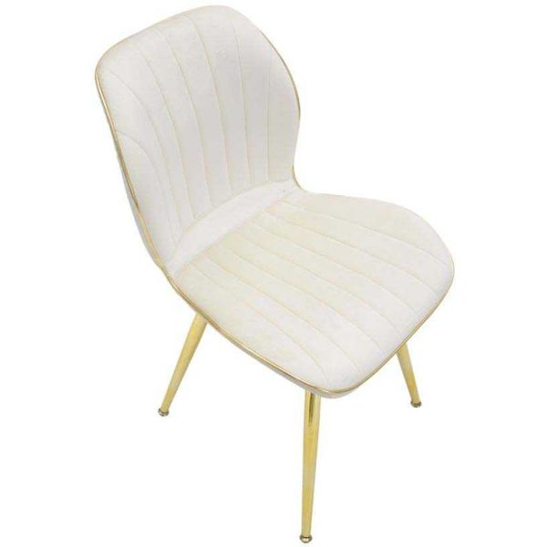 Chaise en métal doré et tissu Space (Lot de 2) - 6