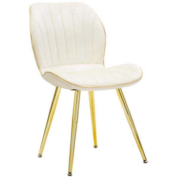 Chaise en métal doré et tissu Space (Lot de 2)