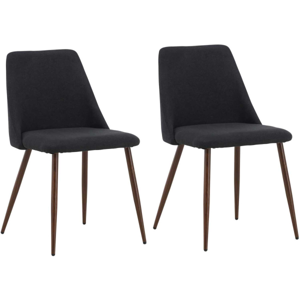 Chaise en métal et tissu Night (Lot de 2)