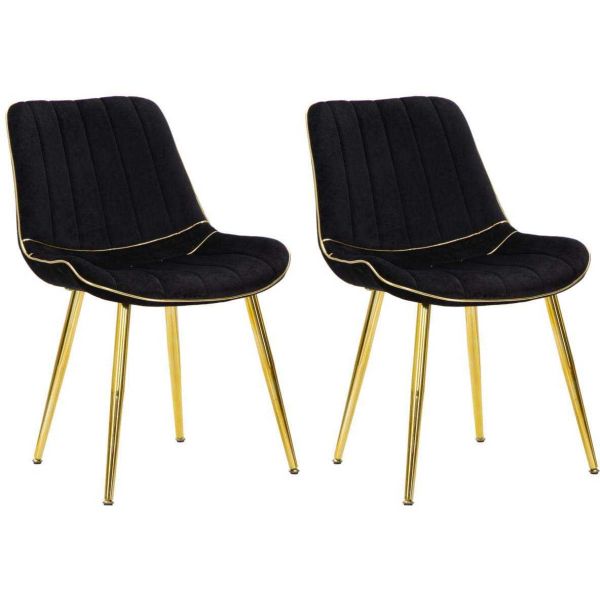 Chaise en métal et tissu Paris (Lot de 2)
