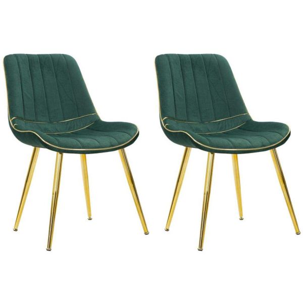 Chaise en métal et tissu Paris (Lot de 2)