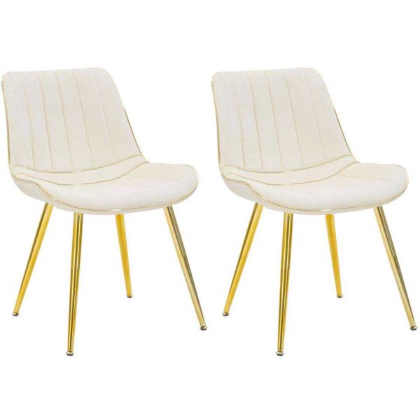 Chaise en métal et tissu Paris (Lot de 2)