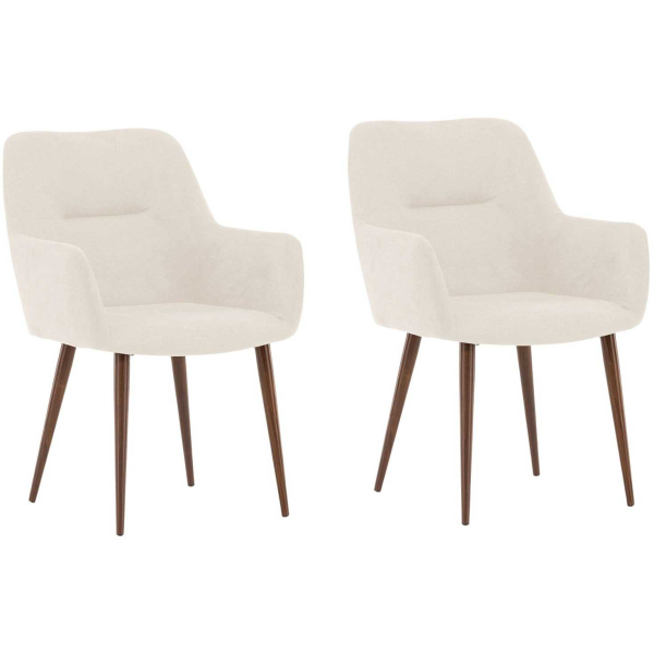 Chaise en métal et tissu Tomorrow (Lot de 2)