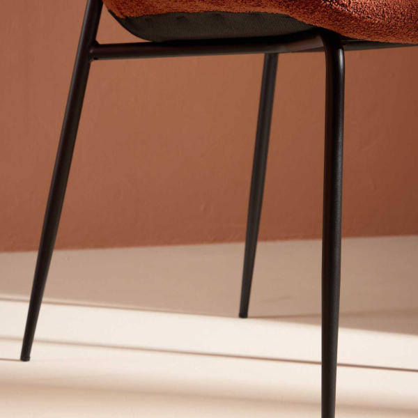Chaise en métal et tissu bouclette Modesto (Lot de 2) - 7