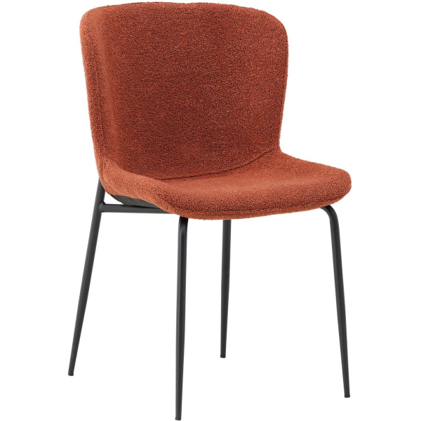 Chaise en métal et tissu bouclette Modesto (Lot de 2) - VEN-1077