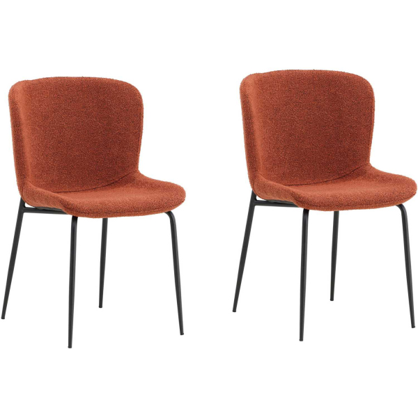 Chaise en métal et tissu bouclette Modesto (Lot de 2)