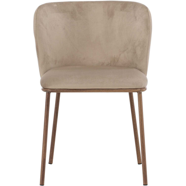 Chaise en métal et velours Edina (Lot de 2) - VEN-1141