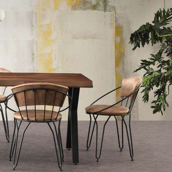 Chaise en métal et velours  Istambul (Lot de 2) - 189