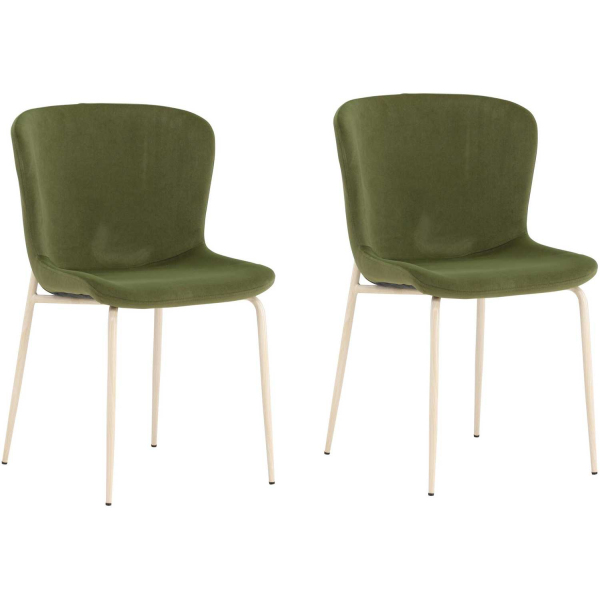 Chaise en métal et velours Modesto (Lot de 2)