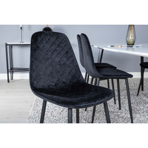 Chaise motif diamant en velours Polar (Lot de 2) - Venture Home