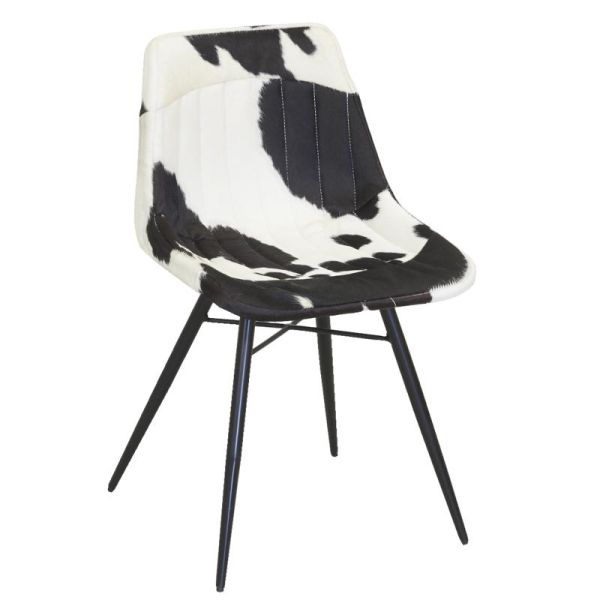 Chaise en peau de vache véritable