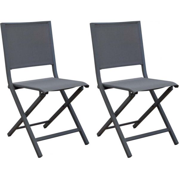 Chaise pliante en aluminium Ida (Lot de 2)
