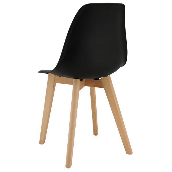 Chaise en polypropylène noir et bois de hêtre - AUBRY GASPARD