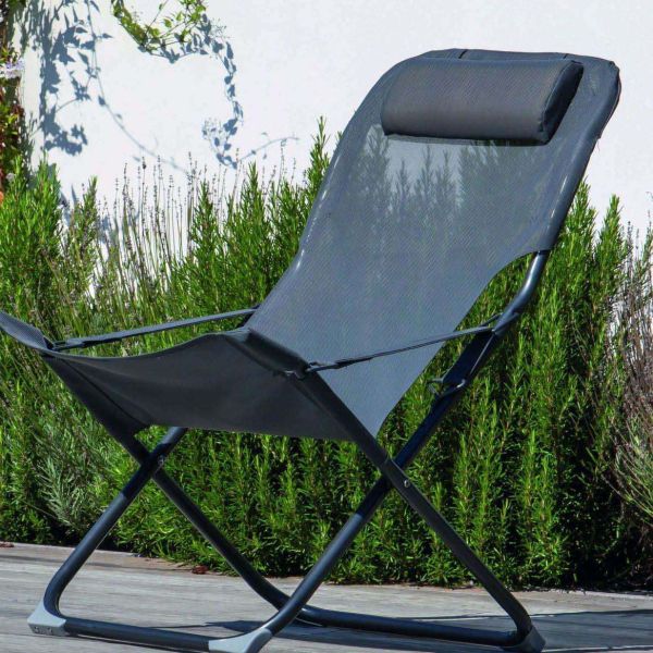 Chaise relax en acier et toile Easy - PROLOISIRS