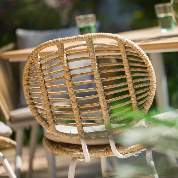 Chaise en résine tressée et acier Flores (Lot de 2) - 279