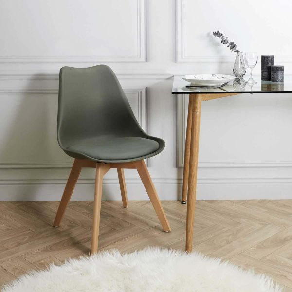 Chaise scandinave avec assise rembourrée (Lot de 2) - THE HOME DECO FACTORY