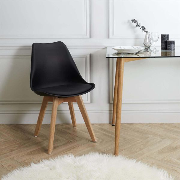 Chaise scandinave avec assise rembourrée (Lot de 2) - THE HOME DECO FACTORY