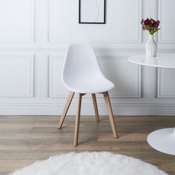 Lot de 4 chaises Scandinave blanche design en polypropylène - Inspiration  Luxe