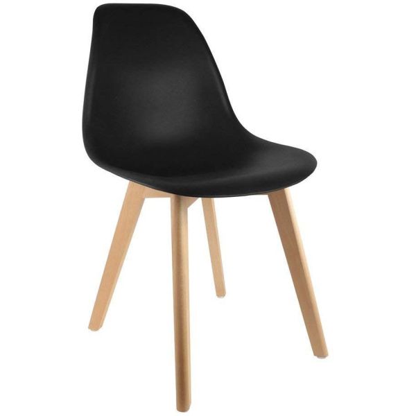 Chaise design scandinave coque plastique noir - Plusieurs coloris