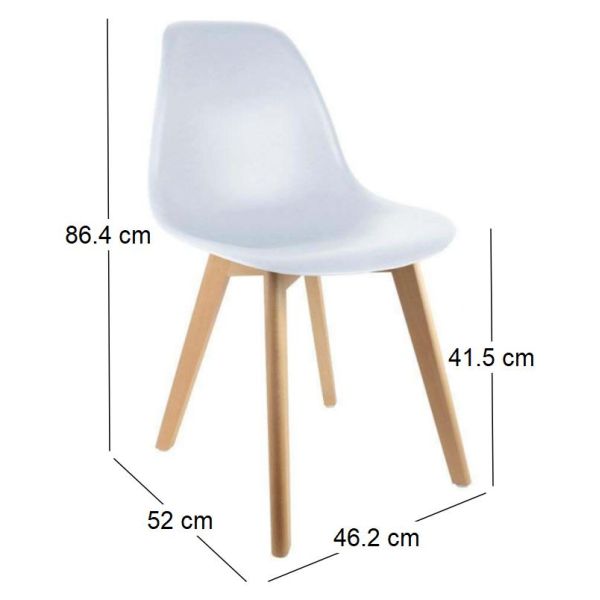 Chaise scandinave coque polypropylène (Lot de 4) - 8
