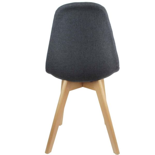 Chaise scandinave en tissu et pieds en bois gris Cmp
