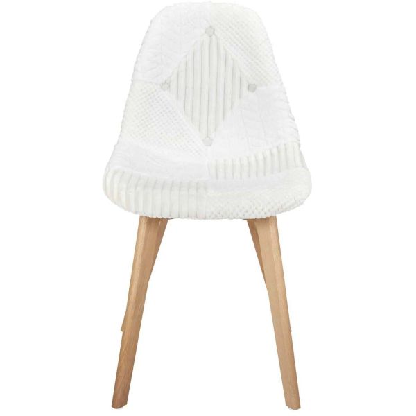 Chaise scandinave patchwork blanc - CMP-4732