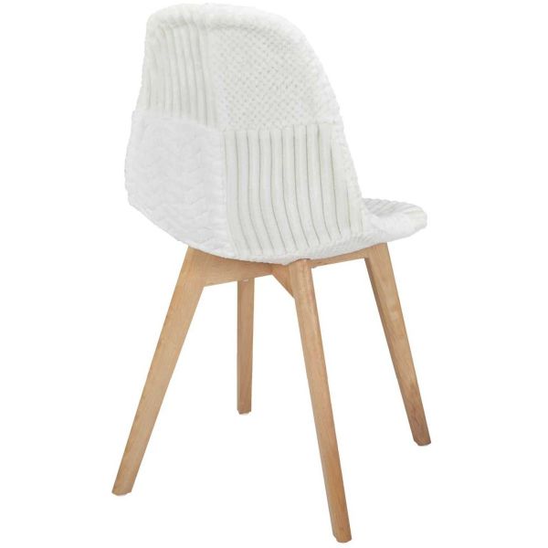 Chaise scandinave patchwork blanc - 6